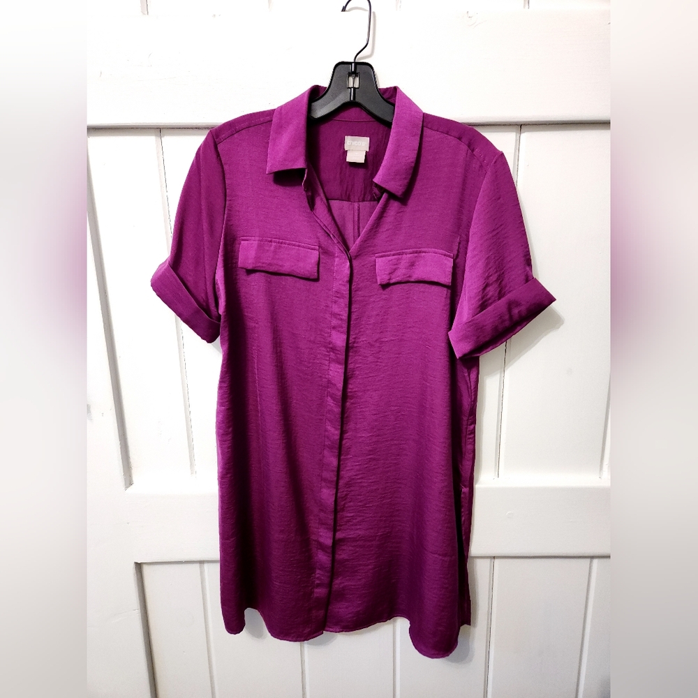 Chico's purple short sleeve tunic
